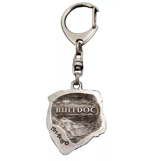 Bulldog, English Bulldog, British Bulldog II - Silver-plated key ring with a dog in a gift box, handbag decoration, backpack pendant by Art-Dog brand