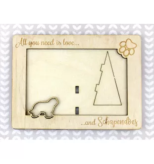 Schapendoes, Schapendoes néerlandais - Cadre photo, cadre en bois gravé, un joli gadget pour l'amoureux des chiens par Art-Dog