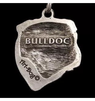 Bulldog, Englische Bulldogge I - Halskette mit Hund, versilberter Anhänger für Hundefans, einzigartiger Schmuck der Marke Art-Dog