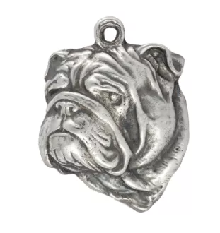 Bulldog, Englische Bulldogge I - Halskette mit Hund, versilberter Anhänger für Hundefans, einzigartiger Schmuck der Marke Art-Dog