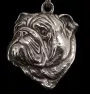 Bulldog, Englische Bulldogge II - Halskette mit Hund, versilberter Anhänger für Hundefans, einzigartiger Schmuck der Marke Art-Dog
