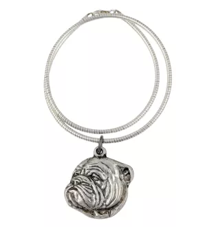 Bulldog, Englische Bulldogge III - Hundehalsband, einzigartiger Schmuck für den Hundefan, einzigartiger Kreuzotter-Anhänger der Marke Art-Dog