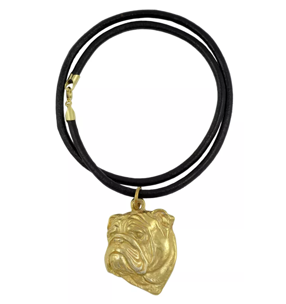 Bulldog, English Bulldog, British Bulldog II - Dog necklace, gold-plated pendant for dog fan, unique jewellery by Art-Dog brand