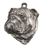 Bulldog, Englische Bulldogge I - Hundehalsband in Geschenkbox, versilbertes Medaillon für Hundefans, markanter Anhänger der Marke Art-Dog