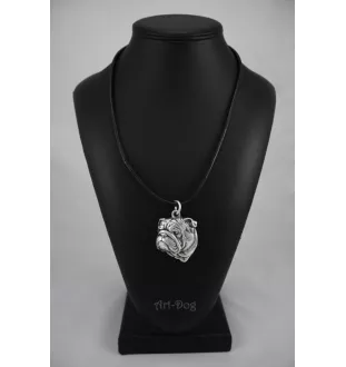 Bulldog, Englische Bulldogge II - Hundehalsband in Geschenkbox, versilbertes Medaillon für Hundefans, markanter Anhänger der Marke Art-Dog