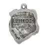 Bulldog, Englische Bulldogge II - Hundehalsband in Geschenkbox, versilbertes Medaillon für Hundefans, markanter Anhänger der Marke Art-Dog