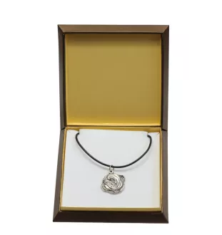 Bulldog, Englische Bulldogge III - Hundehalsband in Geschenkbox, versilbertes Medaillon für Hundefans, markanter Anhänger der Marke Art-Dog