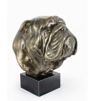 Bulldog, Bulldog anglais - buste de chien, grande statue, tête de chien sur socle en pierre, décoration de bureau par la marque Art-Dog