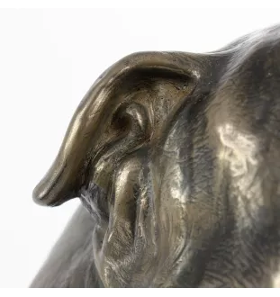 Bulldog, Englische Bulldogge - Hundebüste, große Statue, Hundekopf auf Steinsockel, Dekoration für Büro von Art-Dog Marke