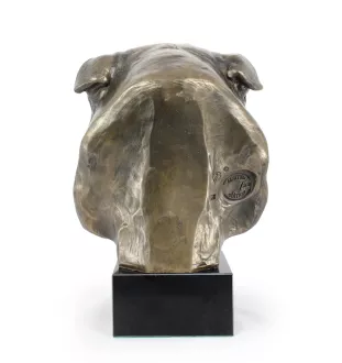 Bulldog, Bulldog anglais - buste de chien, grande statue, tête de chien sur socle en pierre, décoration de bureau par la marque Art-Dog