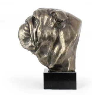 Bulldog, English Bulldog, British Bulldog - dog bust, large statue, dog's head on stone base, decoration for office by Art-Dog brand