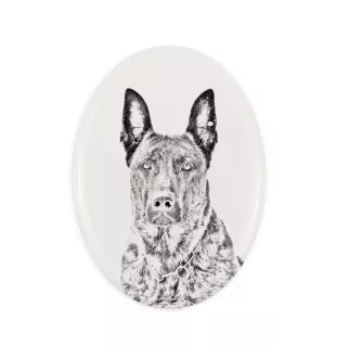 Berger hollandais - une plaque commémorative avec une photo de chien, une plaque funéraire avec une impression, une plaque ovale personnalisée de la marque Art-Dog