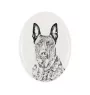 Dutch Shepherd Dog, Dutch Herder - commemorative plaque with a photo of a dog, tombstone with a print, personalized oval plaque from the Art-Dog brand