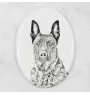 Dutch Shepherd Dog, Dutch Herder - commemorative plaque with a photo of a dog, tombstone with a print, personalized oval plaque from the Art-Dog brand
