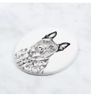 Holländischer Schäferhund, Hollandse Herdershond - Gedenktafel mit einem Foto eines Hundes, Grabplatte mit Druck, personalisierte ovale Platte der Marke Art-Dog