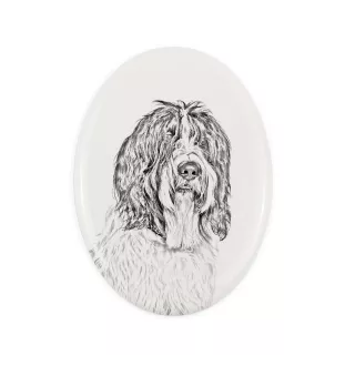 Schapendoes, Dutch Sheepdog, Nederlandse Schapendoes - commemorative plaque with a photo of a dog, tombstone with a print, personalized oval plaque from the Art-Dog brand