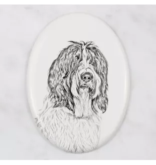 Schapendoes, Dutch Sheepdog, Nederlandse Schapendoes - commemorative plaque with a photo of a dog, tombstone with a print, personalized oval plaque from the Art-Dog brand