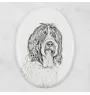 Schapendoes, Dutch Sheepdog, Nederlandse Schapendoes - commemorative plaque with a photo of a dog, tombstone with a print, personalized oval plaque from the Art-Dog brand