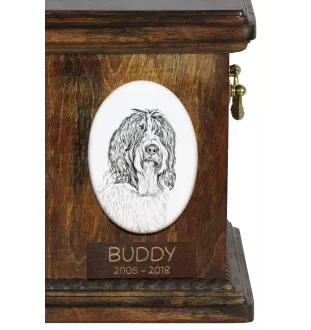 Schapendoes, Schapendoes néerlandais - une plaque commémorative avec une photo de chien, une plaque funéraire avec une impression, une plaque ovale personnalisée de la marque Art-Dog