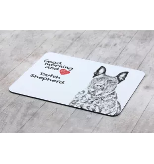 Holländischer Schäferhund, Hollandse Herdershond - Mauspad mit Druck, personalisiertes Mauspad mit Hund, einzigartiges Gadget für Büroangestellte von Art-Dog.