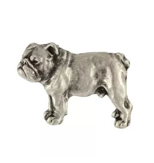 Bulldog, English Bulldog, British Bulldog I  - Silver-plated dog brooch, elegant pin, jacket lapel decoration by Art-Dog brand