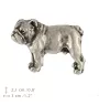 Bulldog, English Bulldog, British Bulldog I  - Silver-plated dog brooch, elegant pin, jacket lapel decoration by Art-Dog brand