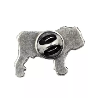 Bulldog, Bulldog anglais I  - Broche chien argentée, épingle élégante, décoration de revers de veste par la marque Art-Dog