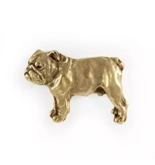 Bulldog, English Bulldog, British Bulldog I - Dog brooch in decorative box, elegant gold-plated pin, Art-Dog brand jacket pin