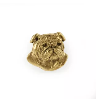 Bulldog, English Bulldog, British Bulldog II - Dog brooch in decorative box, elegant gold-plated pin, Art-Dog brand jacket pin
