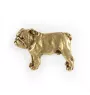 Bulldog, Englische Bulldogge I - Vergoldete Brosche, eleganter Hundeschmuck, einzigartige Brosche der Marke Art-Dog