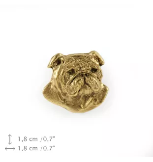 Bulldog, Englische Bulldogge II - Vergoldete Brosche, eleganter Hundeschmuck, einzigartige Brosche der Marke Art-Dog