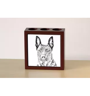 Owczarek holenderski stojak na długopisy z koniem Art-Dog
