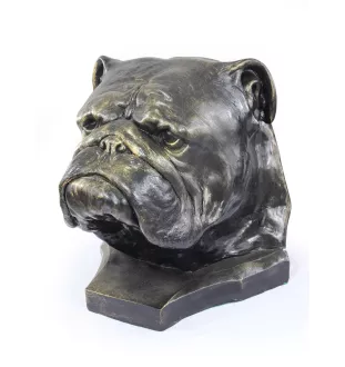 Bulldog, Bulldog anglais I - buste de chien, grande tête de chien pour le jardin, décoration de salon unique par la marque Art-Dog