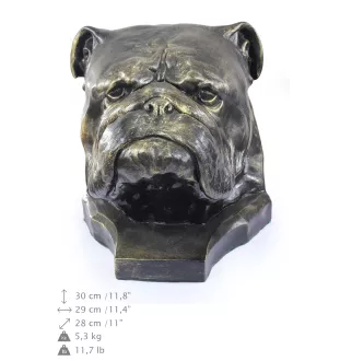 Bulldog, Bulldog anglais I - buste de chien, grande tête de chien pour le jardin, décoration de salon unique par la marque Art-Dog