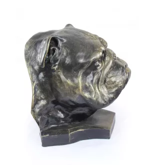 Bulldog, Bulldog anglais I - urne pour cendres de chien, buste de chien, grande tête de chien pour le jardin par Art-Dog