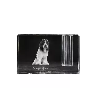 Schapendoes, Schapendoes néerlandais - Porte-stylos, organiseur en cristal avec photo de chien, décoration de bureau unique par la marque Art-Dog