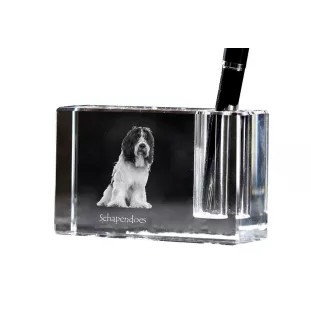 Schapendoes penholder kryształowy z psem Art-Dog