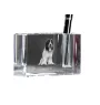 Schapendoes, Niederländischer Schapendoes - Stifthalter, Kristallorganizer mit Hundefoto, einzigartige Schreibtischdekoration der Marke Art-Dog
