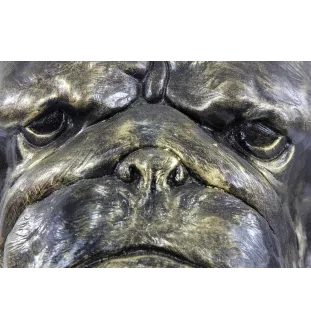 Bulldog, Englische Bulldogge I - Urne für Hundeasche, Hundebüste, großer Hundekopf für den Garten von Art-Dog