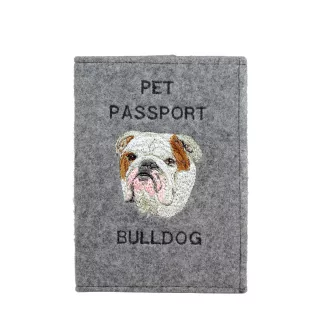 Bulldog - Porte passeport pour chien, porte document, cadeau pour le voyageur de la marque Art-Dog