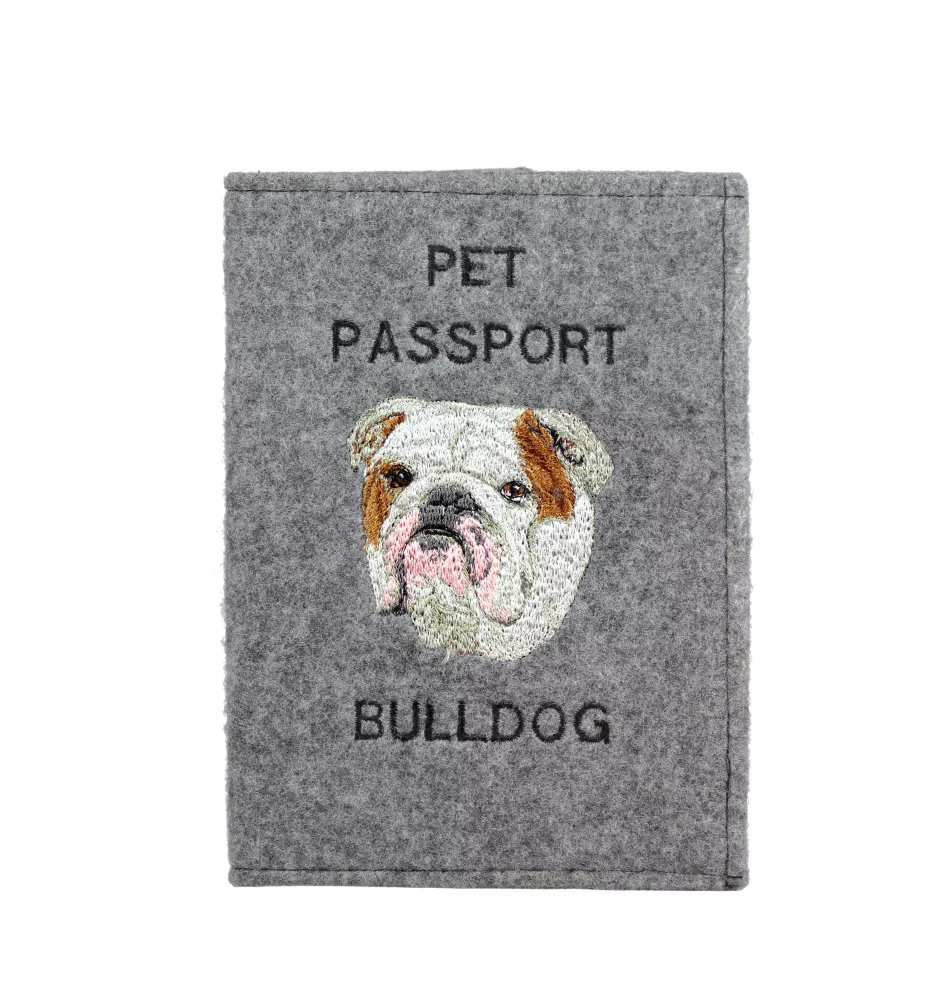 Bulldog - Porte passeport pour chien, porte document, cadeau pour le voyageur de la marque Art-Dog