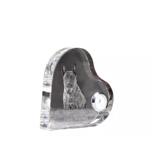 Owczarek holenderski zegar w kształcie serca z psem Art-Dog