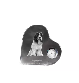 Schapendoes, Niederländischer Schapendoes - Kristalluhr mit einem Hundebild, Herzregal-Uhr, personalisierte Standuhr der Marke Art-Dog
