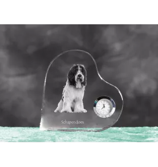 Schapendoes, Schapendoes néerlandais - horloge en cristal avec une photo de chien, horloge de table en forme de cœur, horloge debout personnalisée de la marque Art-Dog