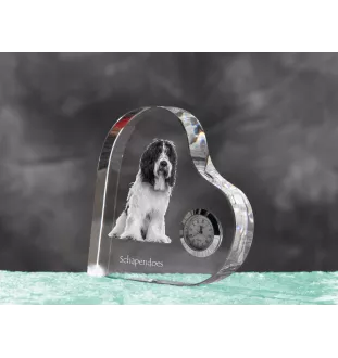 Schapendoes, Schapendoes néerlandais - horloge en cristal avec une photo de chien, horloge de table en forme de cœur, horloge debout personnalisée de la marque Art-Dog