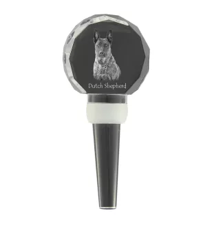 Dutch Shepherd Dog, Dutch Herder - Crystal bottle stopper, unique wine stopper with photo, personalised gift for sommelier by Art-Dog brand