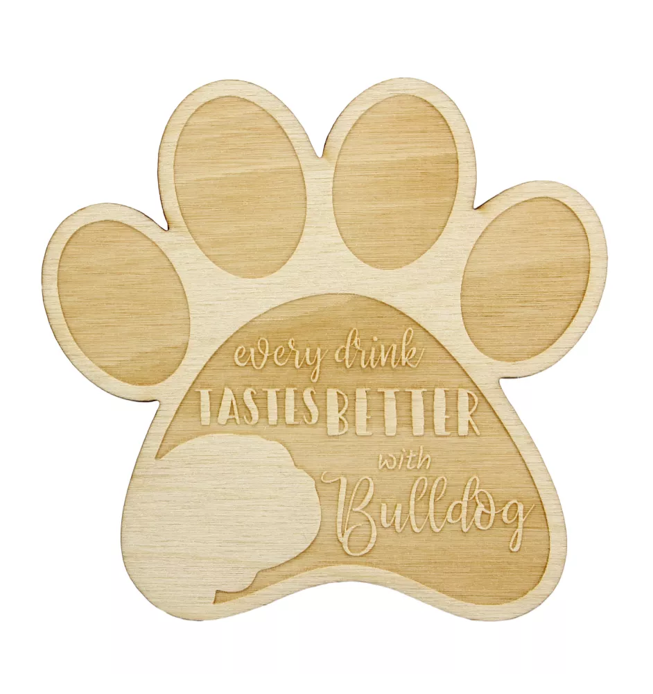 Bulldogge - Tasse Untersetzer, graviert Untersetzer mit Hund, Geschenk für Hundeliebhaber von Art-Dog Marke