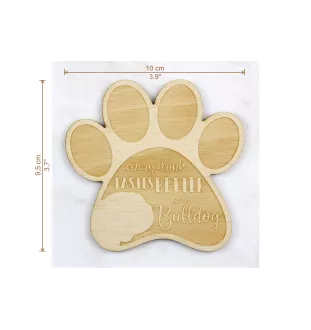 Bulldog - Sous-verre mug, sous-verre gravé avec chien, cadeau pour amoureux des chiens par la marque Art-Dog