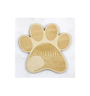 Bulldogge - Tasse Untersetzer, graviert Untersetzer mit Hund, Geschenk für Hundeliebhaber von Art-Dog Marke