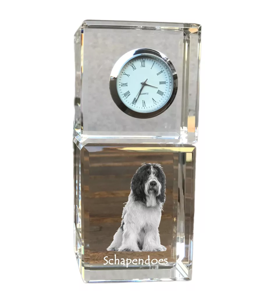 Schapendoes zegar kryształowy z psem Art-Dog